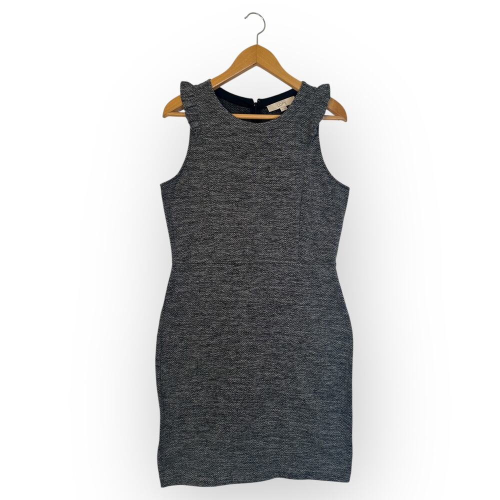 Ann Taylor LOFT NWT Women's Sleeveless Herringbone Shift Dress Size 8 Gray